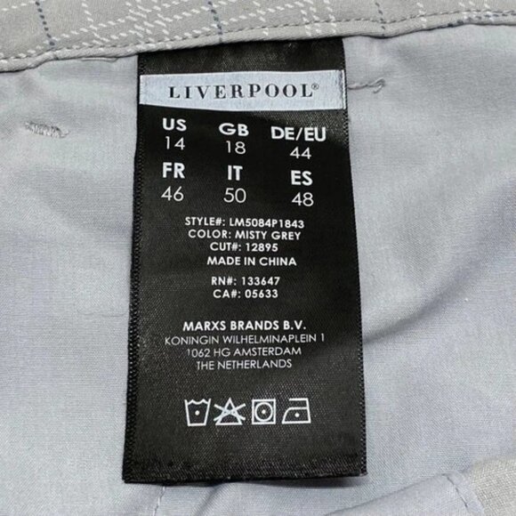 Liverpool Plaid Ankle Pants Women's 14 Grey Multi Stripe Stretch Los Angeles EUC - Picture 7 of 10